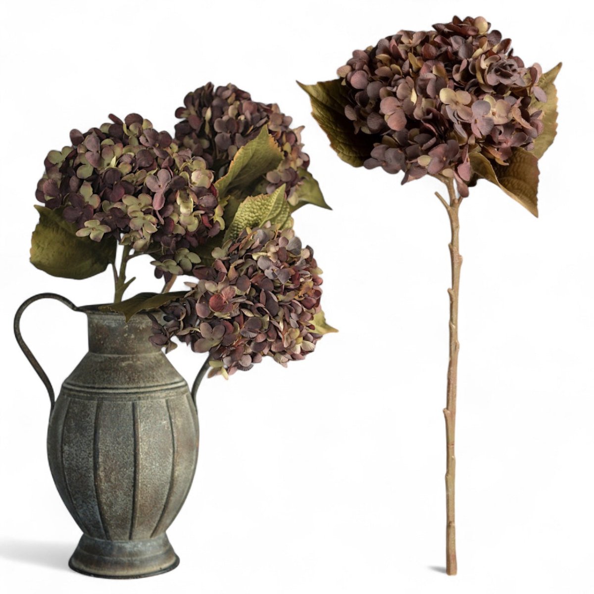 Beige & Purple Hydrangea Spray - Napa Valley Wildflower Co.