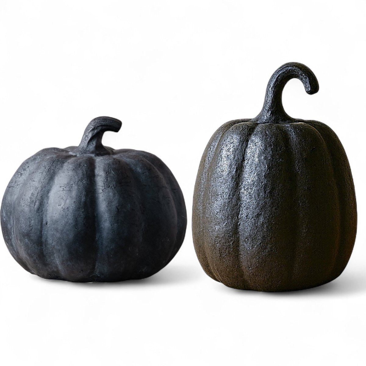 Black Terracotta Pumpkins | 2 Sizes - Napa Valley Wildflower Co.
