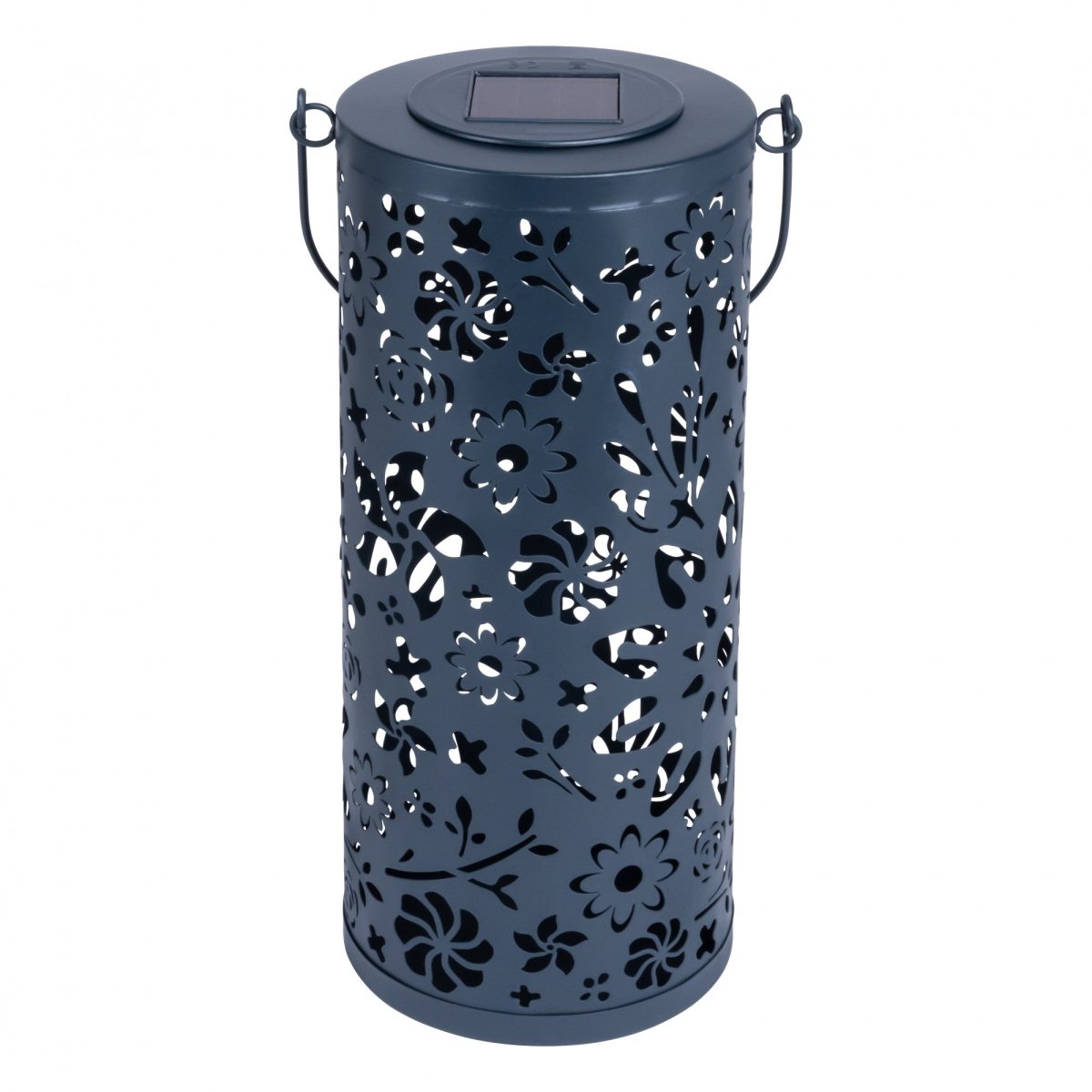 Bloom Punched Metal Solar Lantern – Midnight Blue - Napa Valley Wildflower Co.