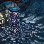 Bloom Punched Metal Solar Lantern – Midnight Blue - Napa Valley Wildflower Co.