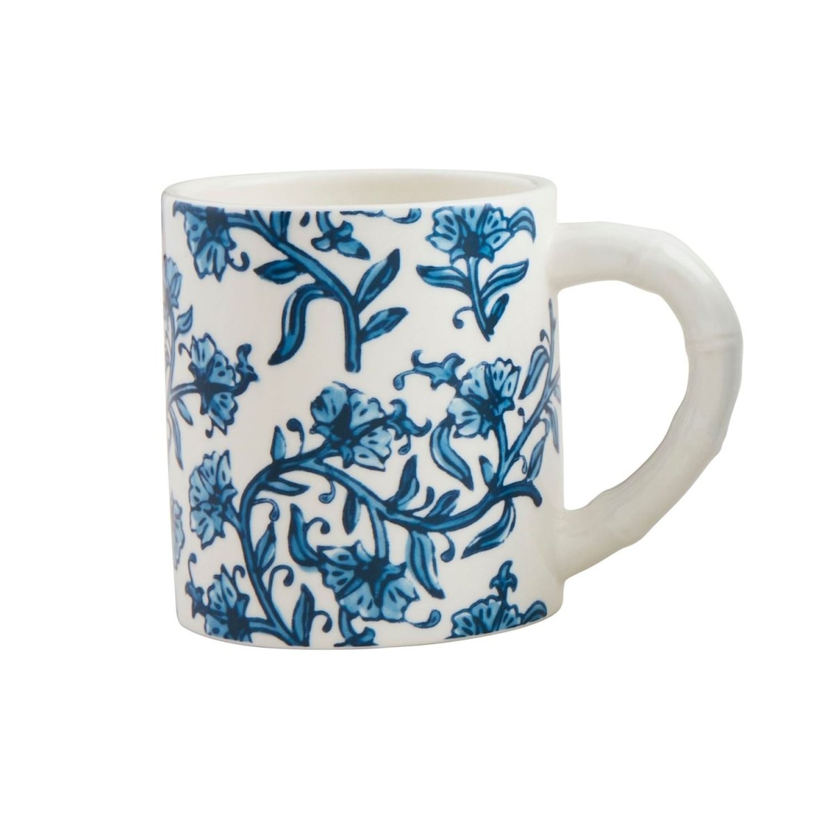 Blue Floral Pattern Ceramic Coffee Mug - Napa Valley Wildflower Co.