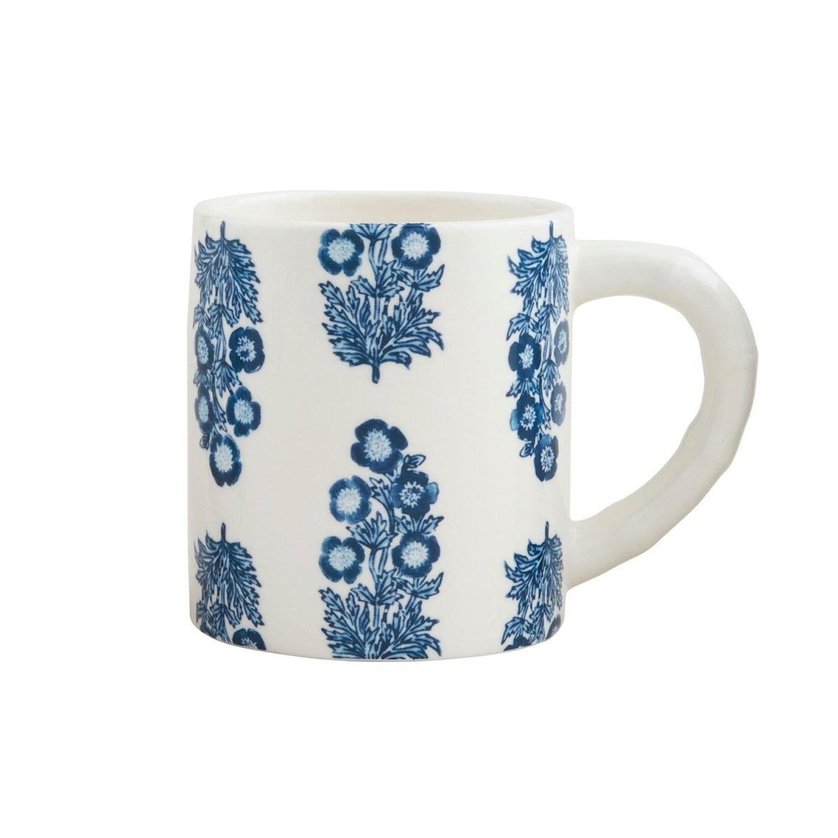 Blue Floral Pattern Ceramic Coffee Mug - Napa Valley Wildflower Co.