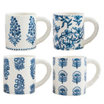 Blue Floral Pattern Ceramic Coffee Mug - Napa Valley Wildflower Co.