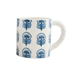 Blue Floral Pattern Ceramic Coffee Mug - Napa Valley Wildflower Co.
