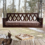 Brown Porch Swing with Cushion - Napa Valley Wildflower Co.