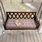 Brown Porch Swing with Cushion - Napa Valley Wildflower Co.