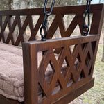 Brown Porch Swing with Cushion - Napa Valley Wildflower Co.