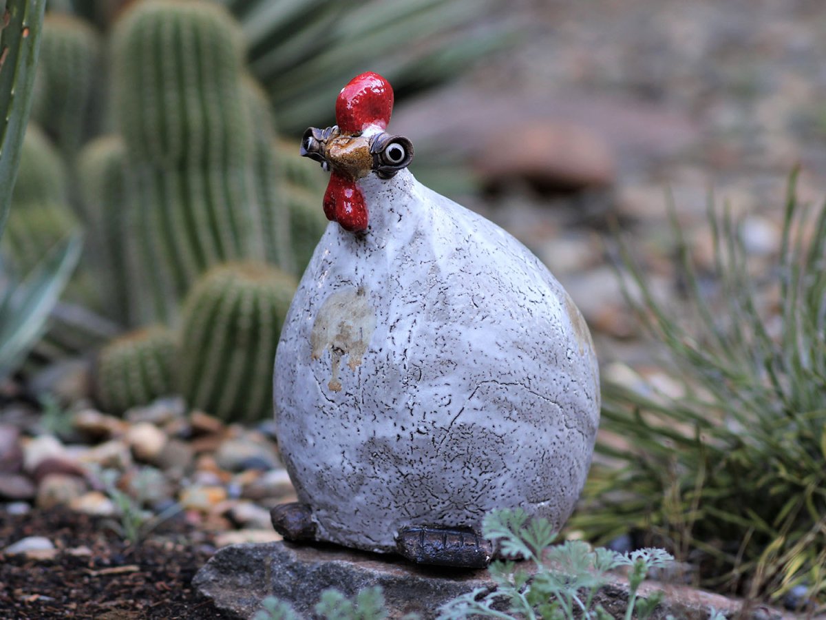 Chicken Dough: Handcrafted Ceramic Garden Statue - Napa Valley Wildflower Co.