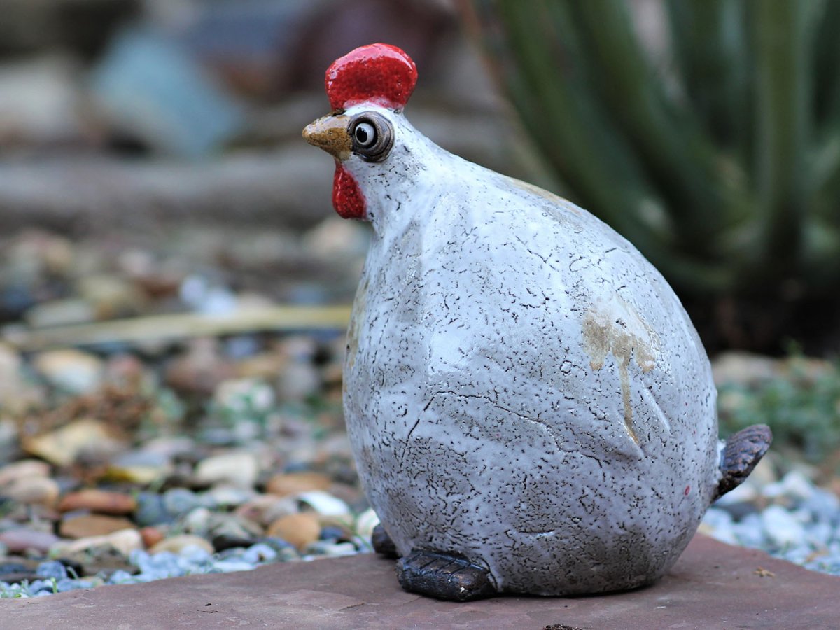 Chicken Dough: Handcrafted Ceramic Garden Statue - Napa Valley Wildflower Co.