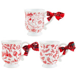 Christmas Print Toile Mug - Elegance for Your Holiday Sips - Napa Valley Wildflower Co.