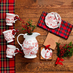 Christmas Print Toile Mug - Elegance for Your Holiday Sips - Napa Valley Wildflower Co.