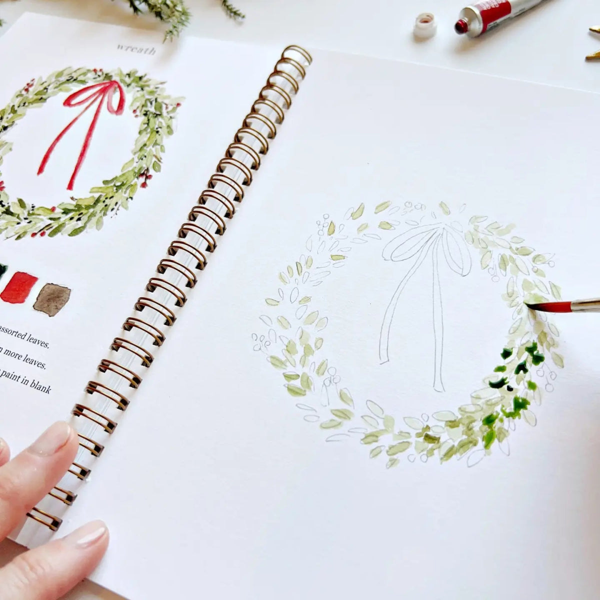 Christmas Watercolor Workbook | Festive Creative Guide - Napa Valley Wildflower Co.