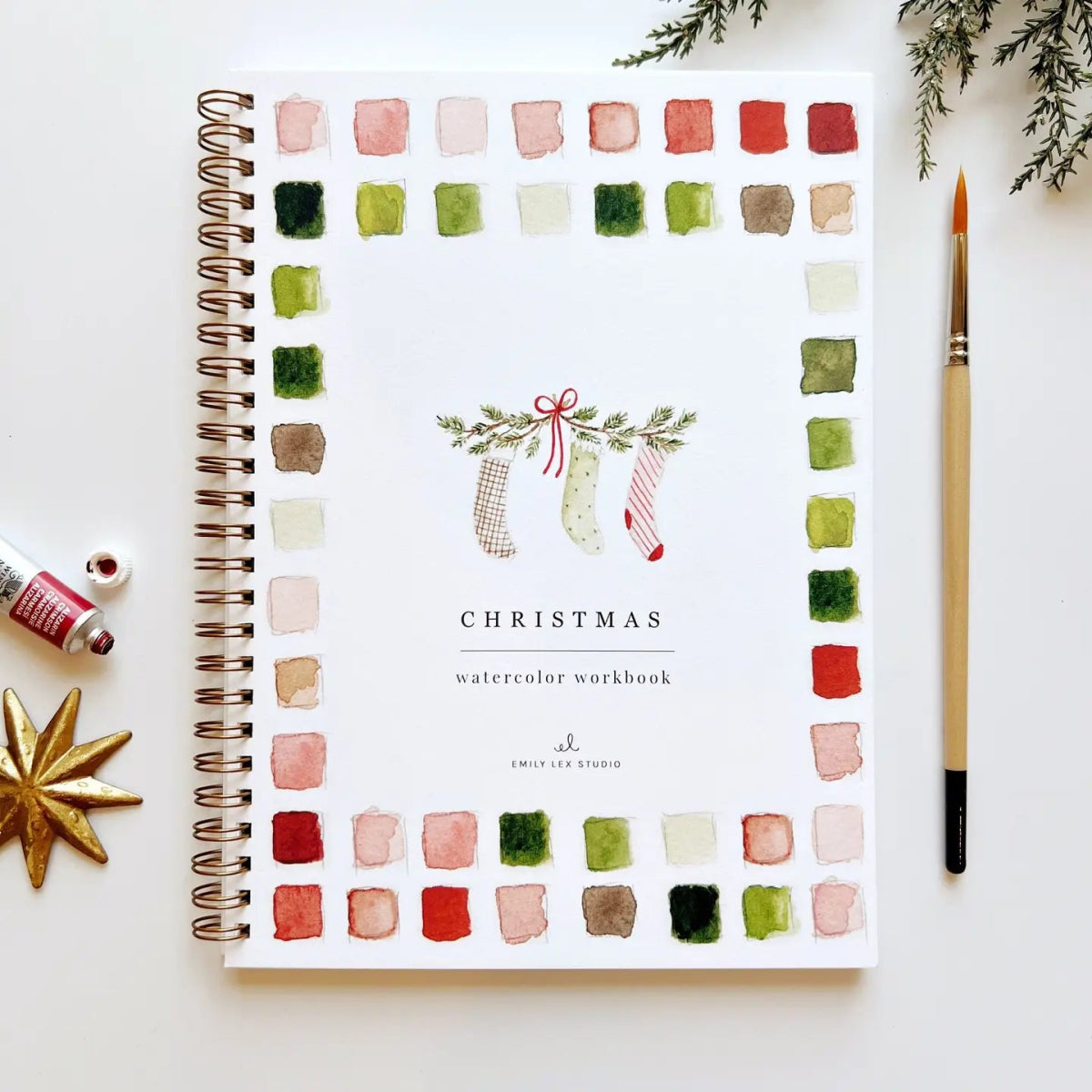 Christmas Watercolor Workbook | Festive Creative Guide - Napa Valley Wildflower Co.