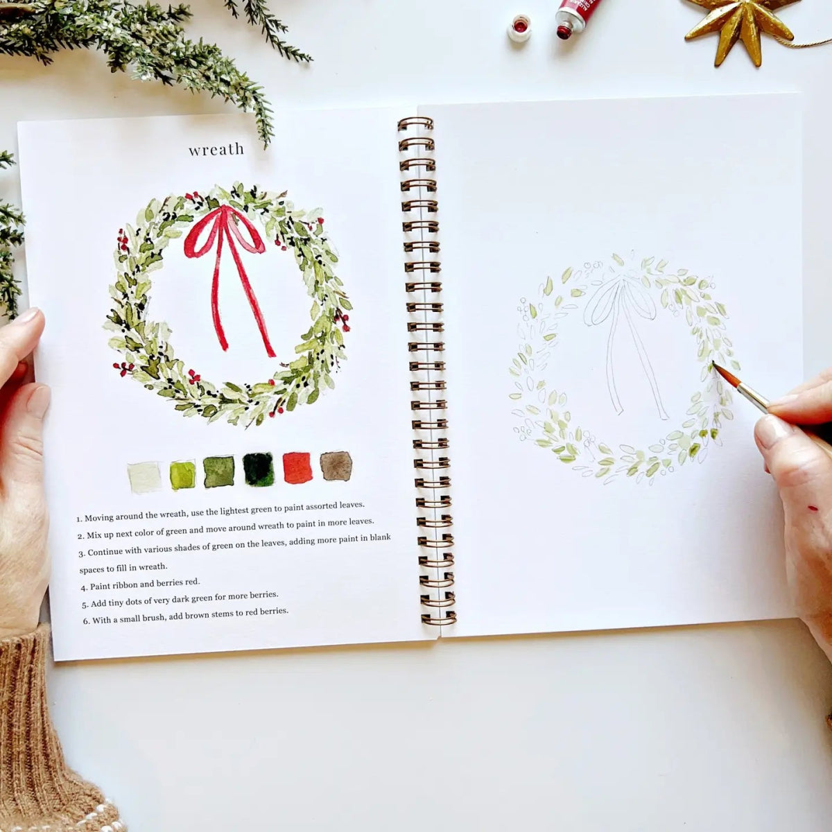 Christmas Watercolor Workbook | Festive Creative Guide - Napa Valley Wildflower Co.