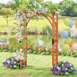 Classic Garden Arbor Arch with Lattice Trellis – Outdoor Pergola for Climbing Plants & Wedding Decor - Napa Valley Wildflower Co.