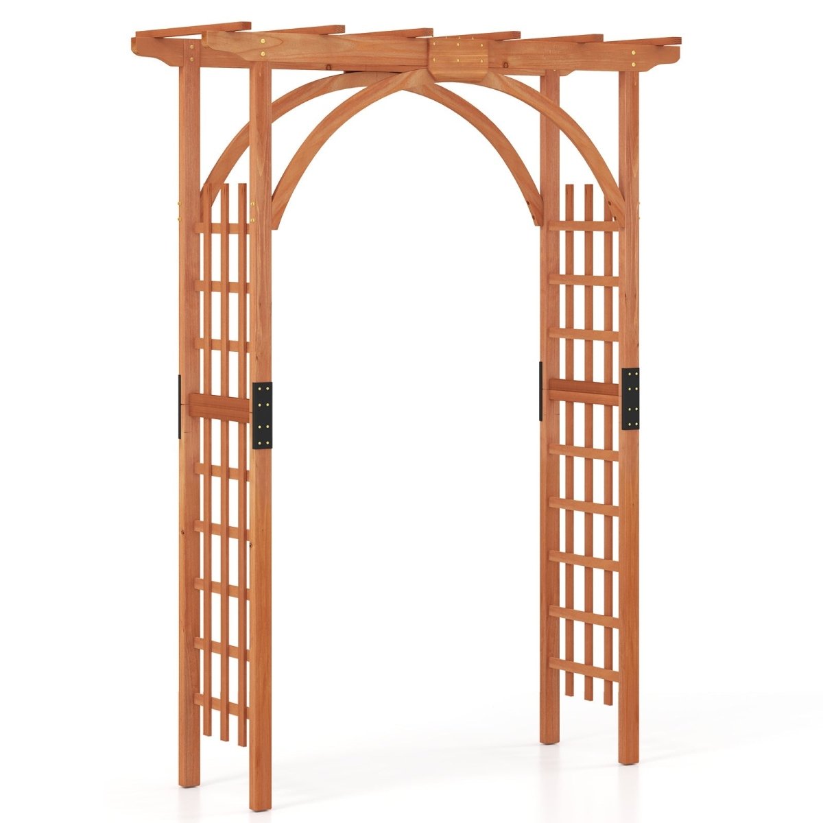 Classic Garden Arbor Arch with Lattice Trellis – Outdoor Pergola for Climbing Plants & Wedding Decor - Napa Valley Wildflower Co.