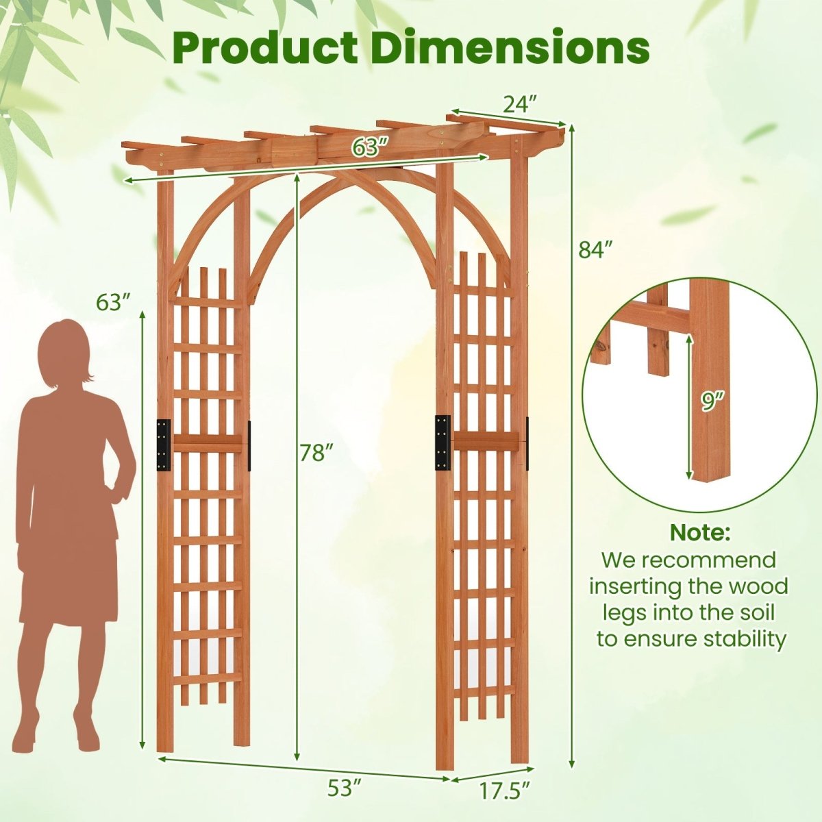 Classic Garden Arbor Arch with Lattice Trellis – Outdoor Pergola for Climbing Plants & Wedding Decor - Napa Valley Wildflower Co.