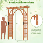 Classic Garden Arbor Arch with Lattice Trellis – Outdoor Pergola for Climbing Plants & Wedding Decor - Napa Valley Wildflower Co.