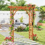 Classic Garden Arbor Arch with Lattice Trellis – Outdoor Pergola for Climbing Plants & Wedding Decor - Napa Valley Wildflower Co.