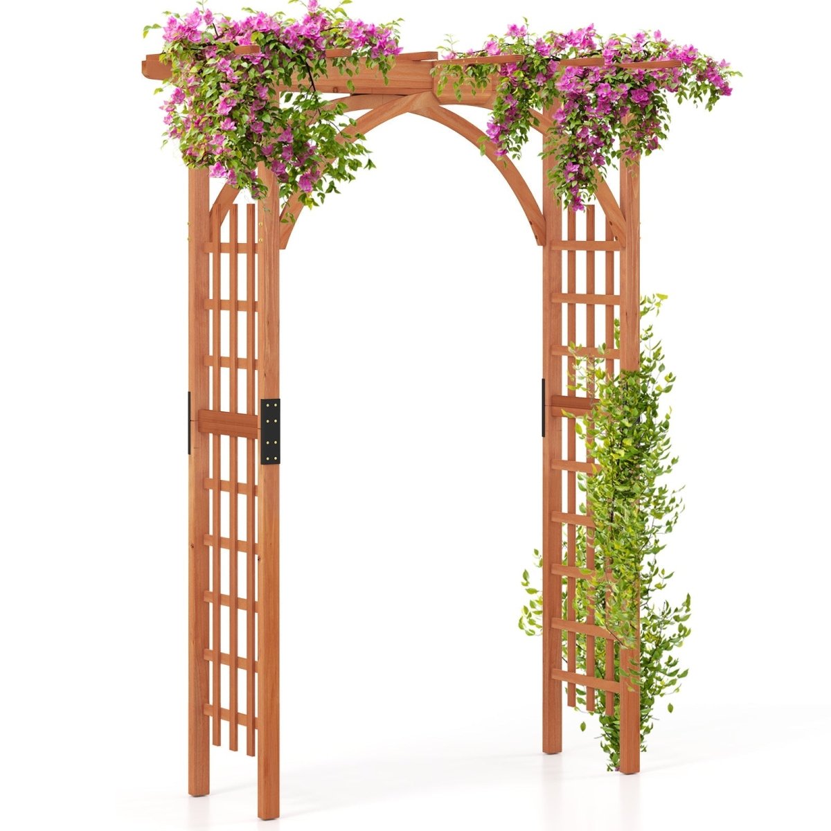 Classic Garden Arbor Arch with Lattice Trellis – Outdoor Pergola for Climbing Plants & Wedding Decor - Napa Valley Wildflower Co.