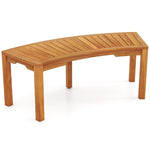 Curved Acacia Wood Outdoor Bench – 2 - Person Garden Bench (Modular Design) - Napa Valley Wildflower Co.