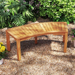 Curved Acacia Wood Outdoor Bench – 2 - Person Garden Bench (Modular Design) - Napa Valley Wildflower Co.