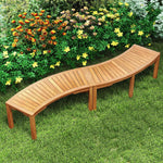 Curved Acacia Wood Outdoor Bench – 2 - Person Garden Bench (Modular Design) - Napa Valley Wildflower Co.