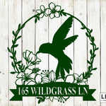 Custom Monogram Hummingbird Metal Sign - Napa Valley Wildflower Co.