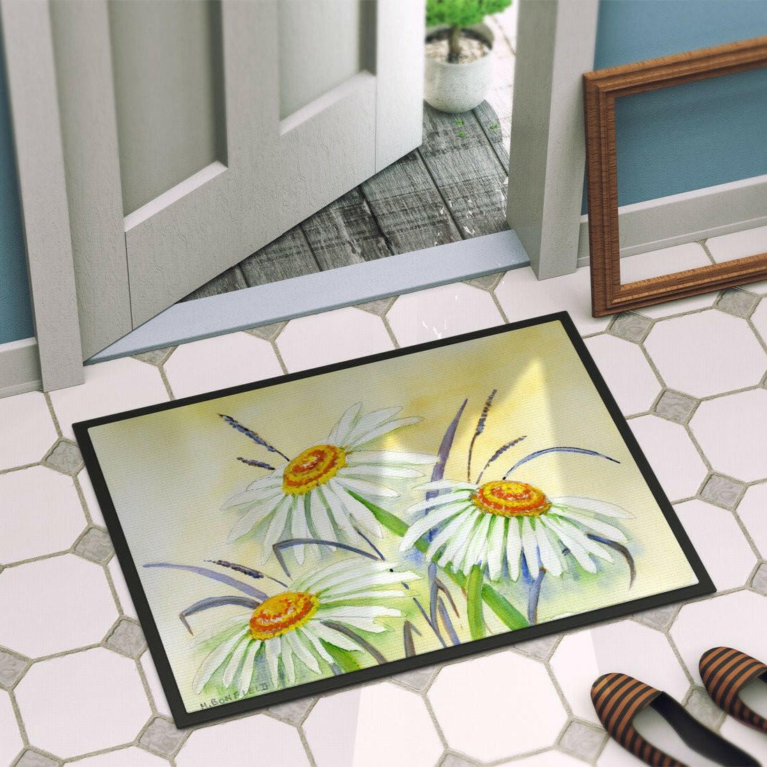 Daisy Print Doormat 24x36 - Napa Valley Wildflower Co.