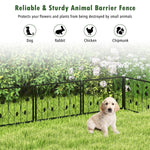 Decorative Garden Fence – 8 Panel Metal Animal Barrier Border (15 Ft, Black) - Napa Valley Wildflower Co.