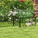 Decorative Garden Fence – 8 Panel Metal Animal Barrier Border (15 Ft, Black) - Napa Valley Wildflower Co.