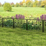 Decorative Garden Fence – 8 Panel Metal Animal Barrier Border (15 Ft, Black) - Napa Valley Wildflower Co.