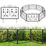 Decorative Garden Fence – 8 Panel Metal Animal Barrier Border (15 Ft, Black) - Napa Valley Wildflower Co.