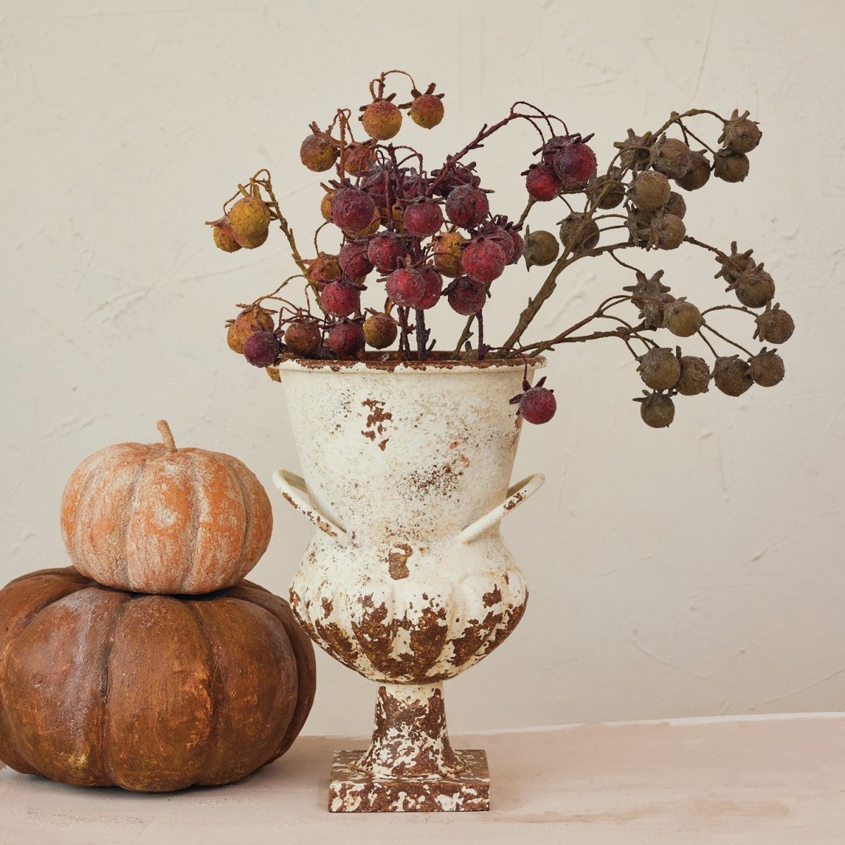 Distressed Faux Rose Hip Stem | 3 Colors - Napa Valley Wildflower Co.
