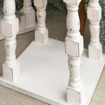 Distressed White Turned Wooden Open Lanterns, Set of Two - Napa Valley Wildflower Co.