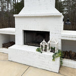 Distressed White Turned Wooden Open Lanterns, Set of Two - Napa Valley Wildflower Co.