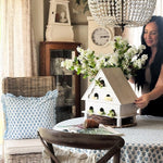 Distressed White Wood Functional Bird House | Outdoor Rated - Napa Valley Wildflower Co.