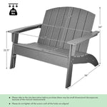 Double Adirondack Patio Chair – HDPE Outdoor Loveseat with Armrests (Gray) - Napa Valley Wildflower Co.