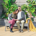 Double Adirondack Patio Chair – HDPE Outdoor Loveseat with Armrests (Gray) - Napa Valley Wildflower Co.
