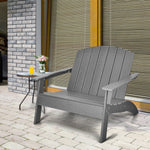 Double Adirondack Patio Chair – HDPE Outdoor Loveseat with Armrests (Gray) - Napa Valley Wildflower Co.