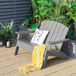 Double Adirondack Patio Chair – HDPE Outdoor Loveseat with Armrests (Gray) - Napa Valley Wildflower Co.