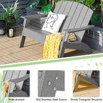 Double Adirondack Patio Chair – HDPE Outdoor Loveseat with Armrests (Gray) - Napa Valley Wildflower Co.