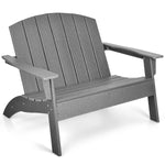 Double Adirondack Patio Chair – HDPE Outdoor Loveseat with Armrests (Gray) - Napa Valley Wildflower Co.