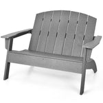 Double Adirondack Patio Chair – HDPE Outdoor Loveseat with Armrests (Gray) - Napa Valley Wildflower Co.