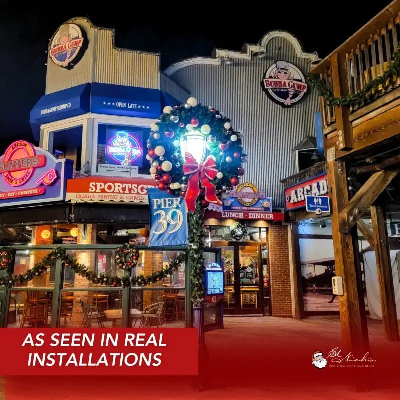 Elegant Pre - Decorated Christmas Wreath - Red, White &amp; Silver - Napa Valley Wildflower Co.