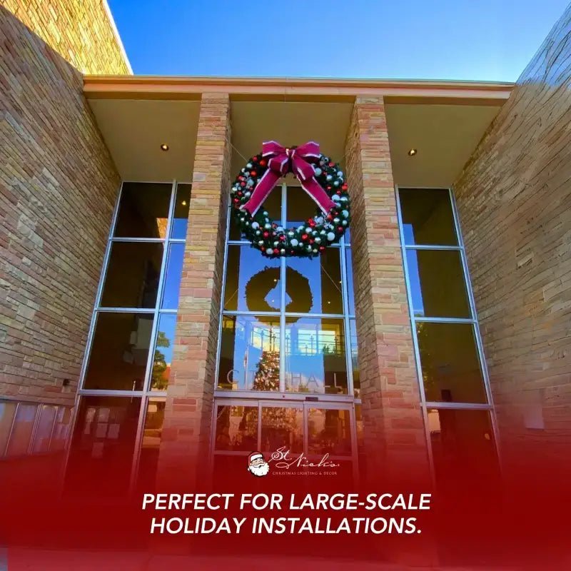 Elegant Pre - Decorated Christmas Wreath - Red, White &amp; Silver - Napa Valley Wildflower Co.