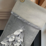 Elegant Stocking with Tree Motif | Silver & Gold Collection - Napa Valley Wildflower Co.