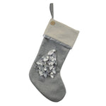 Elegant Stocking with Tree Motif | Silver & Gold Collection - Napa Valley Wildflower Co.