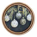 Elegant Vintage Ornaments Round Canvas Art | 8" Diameter - Napa Valley Wildflower Co.