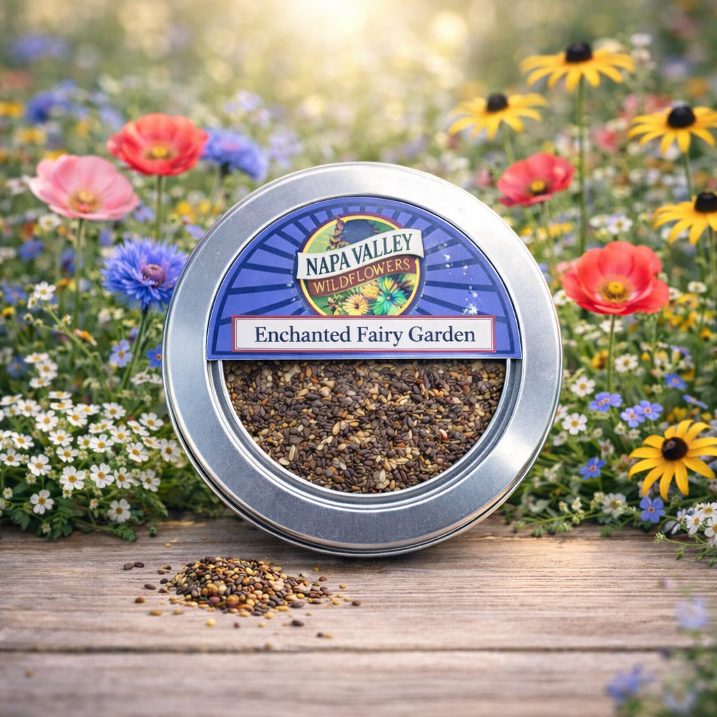 Enchanted Fairy Garden Wildflower Seed Blend 4 - oz. Tin - Napa Valley Wildflower Co.